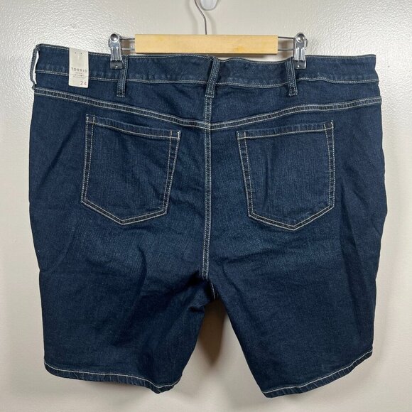 Torrid Boyfriend Bermuda Shorts Size 24 Moonlit Dark Wash Denim High Rise - Picture 2 of 10